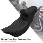 Driver Passenger Seat w/ Backrest For Harley Touring Road Street Glide 2009-2023