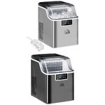 HOMCOM Ice Maker Machine Compact Counter Top Ice Cube Maker 20kg in 24 Hrs