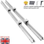 2/4pcs SBR12/16/20 Linear Rail 300mm-40000mm+SBR12/16/20UU Bearing Block CNC UK