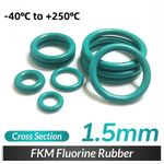 Fluorine FKM Rubber Sealing O-Rings 1.5mm Cross Section 5mm-50mm OD - High Temp