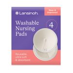 Lansinoh Washable Nursing Pads 4Pk Waterproof Layer Confidence Against Leakage