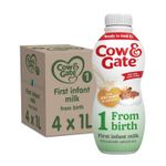 4 x 1L Cow & Gate 1 Ready To Feed First Infant Milk Suitable From Birth