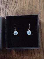 New Eye Earrings Dangle Blue White Black with Box Gift Sterling Silver Quality