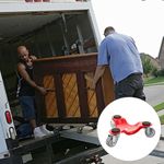 Home Use Metal Furniture Mover Dolly Red Rubber Wheel Design