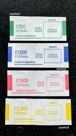 40 Mix of £5 £10 £20 £50 New Polymer GBP Bank Notes Money bands wrappers straps