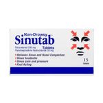 Sinutab Non-Drowsy Congestion Relief 500mg/30mg Tablets - 15 Tabs -