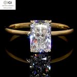 2.00Ct IGI E VS1 RADIANT LAB GROWN DIAMOND ENGAGEMENT RING 925 STERLING SILVER