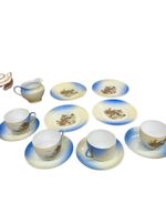 Victoria China Czechoslovakia Tea Set with Scenic Design