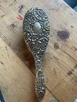 Stunning Antique Art Nouveau Repoussé Silver Hair Brush Intricate Floral Design