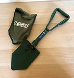 Draper Green Folding Camping Shovel Spade, Steel Blade, Carry Bag Included