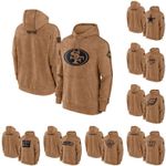 Hoodie Men American Sport Sweatshirt Salute to Service Pullover Olive Tops Brown