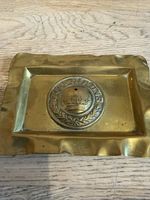 VINTAGE WW1 TRENCH ART ‘GOT MIT UNS’ BRASS ASHTRAY PRUSSIAN CROWN
