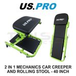 US PRO Tools 2 in 1 Mechanics Car Creeper and Rolling Stool 40 Inch 5064