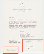1975 OMAR N. BRADLEY Autograph + Letter on Official US Army Stationery Envelope
