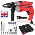 Hammer Drill Heavy Duty Corded Electric Impact Driver with Bit Set Case 1200W UK