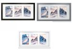 Photo Frame 3 Photo Display Black White Grey Display Frame Wall Mount 6 x 4"
