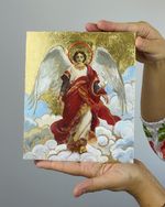 Archangel Gabriel Hand Painted Orthodox Icon 17x20 cm Original Byzantine Art