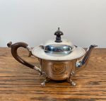 UNUSUAL ANTIQUE 19TH C SILVER PLATE BACHELOR TEA POT