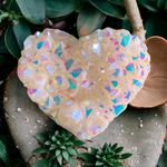 Angel Aura White Quartz Crystal Heart Cluster: Ethereal Healing Stone