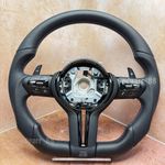 M Sport Perforated Leather Flat Bottom Steering Wheel For BMW F10 F30 F20 F15 M3