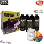 U-POL RAPTOR Tintable 4 Bottle Bedliner Kit 3.8L –400ml Paint (YOUR COLOUR CODE)