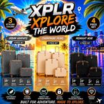 XPLR ABS Emboss 4 Piece Suitcase Set Hard Shell Luggage 360 Wheel TSA Cabin Case