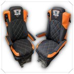SEAT COVERS for MERCEDES Actros MP4 /  MP5 TRUCK black/ orange