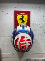Ferrari Helmet Hook Ferrari Art- Mancave Study- Signed Original Art