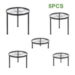 5pcs Heavy Duty Metal Plant Stand Set Rust Proof Iron Plant Holder for Garden