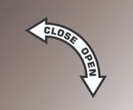 Aviations Safety ADHESIVE DECAL - DIRECTIONAL LATCH LABEL - OPEN RIGHT 3" x 3"