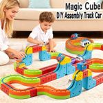 3D Cube Electric Train Set Kids Anti Gravity Track Toy STEM Building Gift
