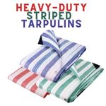 Coloured 170gsm Striped Tarpaulin Heavy Duty Market Stall Cover Tarp Sheet