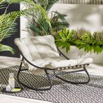 Hydra Black Metal & Cream Outdoor Rocking Chair - Seconds