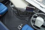TRUCK ECO LEATHER FLOOR MATS SET FIT VOLVO FH 5 2021+ [ TWIN AIR SEATS ] -BLACK