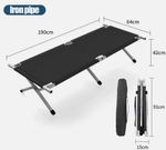 Heavy Duty Folding Camping Camp Bed Light Aluminium Steel Legs Free Carry Bag