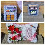 BINGO  777 jackpot Pillow  Silk Artificial Funeral Flowers Wreath Grave Tribute