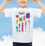 Number Day Girls Boys T-Shirt Counting Maths Block Back To School Kids Tee