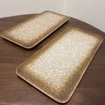 Set of 2 Japanese Snowflake-glazed Sushi Plate Art Pottery Starter Side Dish