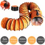 Dust Extractor Fan 200mm 5m Ducting Portable Workshop Fume Blower Ventilation