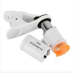 60X Microscope Jeweler Loupe Lens Magnifier LED UV Light Clip-on Mobile Pocket