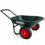 Heavy Duty Garden Wheelbarrow 78L 150KG Trolley Cart Pneumatic Tyre Green Black
