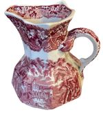Mason’s patent ironstone Vista Pink/wht 6in pitcher England
