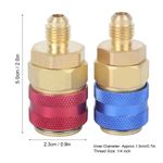 ´Air Conditioning Quick Coupler Connector Brass Adapters For R134A High Low Red