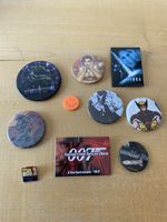 Vintage Pop Culture Badge Bundle X10 007, Wolverine, Mortal Combat And More