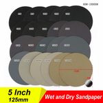 60-10000Grit 5Inch 125mm Round Sandpaper Pads Sanding Disc Wet Dry Flocking Disc