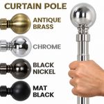 Extendable Metal Curtain Pole Chrome 28mm Includes Finals Rings OR Holdbacks Uk