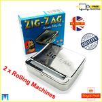 2x Zig Zag Rolling Machine Box Tin Cigarette Tobacco Roll Up Smoking Zigzag Cig