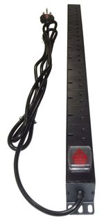 12 way UK PDU VERTICAL MOUNT to 3M 13A PLUG 19" Rack Power Distribution Unit