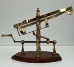 Wine Decanting Cradle Mechanical Vintage Brass And Mahogany