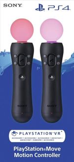 2X SONY PLAYSTATION  PS4 PSVR  MOVE  CONTROLER V2  TWIN PACK + WIRE